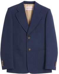 Valentino Garavani - Blauwe Single-Breasted Jas - Lyst