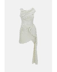 Self-Portrait - Polka Dot Satin Tie Side Mini - Lyst