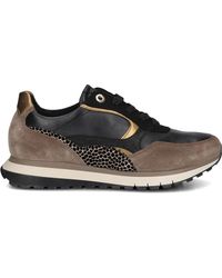 Gabor - Schoenen ,Zwart ,Leer Zwarte Leren Sneakers Met Dierenprint - Lyst