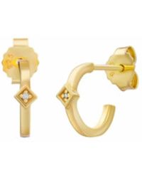 Caï - Mini Stud Hoop Oorbellen - Lyst