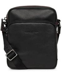 Lancaster - Vintage Leder Umhängetasche Schwarz/Rot - Lyst