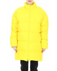 Calvin Klein Established 1978 Maxi Puffer Jacket With Logo - Geel