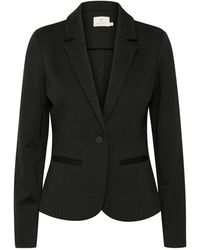 Kaffe - Zwarte Diepe Blazer Met Klassieke Kraag - Lyst