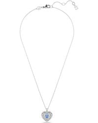 Swarovski - Ketting Idyllia Hyperbola Hart Hanger Blauw Gerhodineerd 5680403 - Lyst