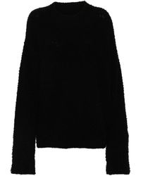 Uma Wang - Truien & Vesten ,Zwart ,Wol Trui Met Ronde Hals - Lyst