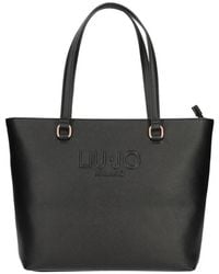 Liu Jo - Schwarze Handtasche Mit Goldenen Details - Lyst