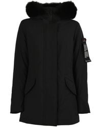 Peuterey - Jassen ,Zwart ,Nylon Gerecyclede Dons Parka Met Vos Bont - Lyst