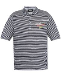DSquared² - Tops ,Blauw ,Linnen Polo Capsule Summer Lovers - Lyst
