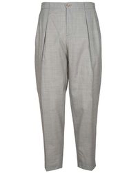 BRIGLIA - Pantaloni grigi portobello con vita elastica - Lyst