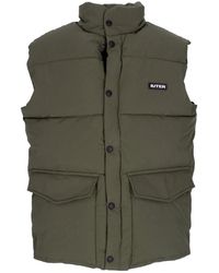 Iuter - Jassen ,Groen ,Polyester Leger Mouwloos Donsjack Met Zakken - Lyst