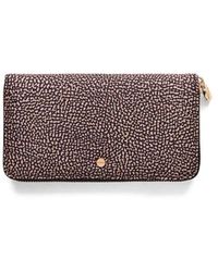 Borbonese - Kompakte geldbörse mit reißverschluss und stilvollem metall-detail - Lyst