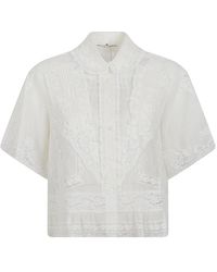 Ermanno Scervino - Overhemden ,Wit ,Lace-Trim Shirt - Lyst