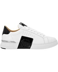 Philipp Plein - Schoenen ,Wit ,Leer Phantom Kick$ Lo-Top Sneakers - Lyst