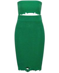SER.O.YA - Kleedjes ,Groen ,Katoen Groene Mini Jurk Grace - Lyst