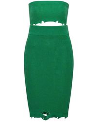 SER.O.YA - Kleedjes ,Groen ,Katoen Groene Mini Jurk Grace - Lyst