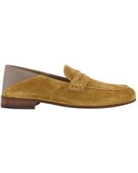 Manolo Blahnik - Bruine Suède Penny Loafers - Lyst