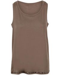 Max Mara - Tops ,Katoen Top Van Jersey Van Katoen En Modal Met Studs - Lyst