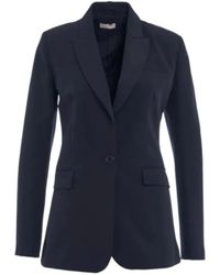 Liu Jo - Blauwe Single-Breasted Jas Met Peak Revers - Lyst