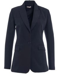 Liu Jo - Blauwe Single-Breasted Jas Met Peak Revers - Lyst