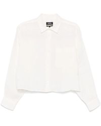 A.P.C. - Overhemden ,Wit ,Witte Button-Up Overhemd Lange Mouwen - Lyst
