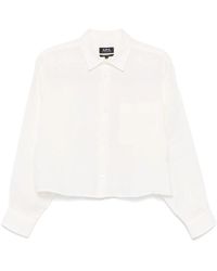 A.P.C. - Weißes Button-Up Hemd Lange Ärmel - Lyst