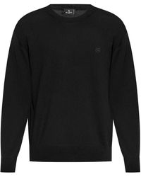 Etro - Truien & Vesten ,Zwart ,Wol Zwarte Wollen Trui Met Pegaso-Motief - Lyst