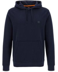 BOSS - Hoodies & Sweatvesten ,Blauw ,Katoen Logo Hoodie - Lyst