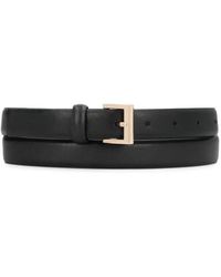 Kazar - Accessoires ,Zwart ,Leer Leren Riem Met Vierkante Gesp - Lyst