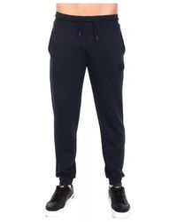 EA7 - Broeken ,Blauw ,Polyester Logo Trainingsbroeken - Lyst