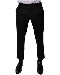 Dolce & Gabbana - Broeken ,Zwart ,Wol Zwarte Wol Tapered Jurk Broek - Lyst