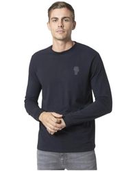 Karl Lagerfeld - Marineblaues langarm t-shirt - Lyst