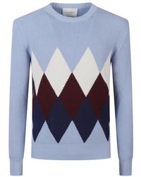 Ballantyne - Truien & Vesten ,Blauw ,Kasjmier R Neck Pullover - Lyst