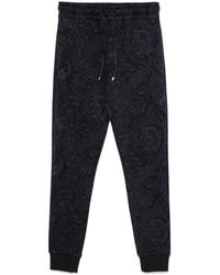 Etro - Broeken ,Blauw ,Katoen Marineblauwe Joggingbroek Van Katoenfleece - Lyst