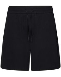 Emporio Armani - Schwarze shorts mit kordelzug und adlerlogo - Lyst