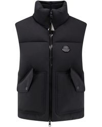 Moncler - Zwarte Jassen Met Ritssluiting - Lyst
