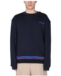 Missoni - Hoodies & Sweatvesten ,Blauw ,Katoen Sweatshirt Met Ronde Hals - Lyst