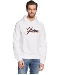 Guess - Hoodies & Sweatvesten ,Wit ,Stijlvolle Hoodie Voor Mannen - Lyst
