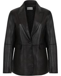 P.A.R.O.S.H. - Jassen ,Zwart ,Leer Maciock Leren Blazer - Lyst