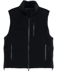 Herno - Jassen ,Zwart ,Polyester Zip-Up Mouwloos Vest - Lyst