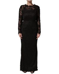 Dolce & Gabbana - Floral Lace Sheath Maxi Jurk - Lyst