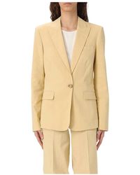 Pinko - Jassen ,Geel ,Leer Equilibrato Blazer - Lyst