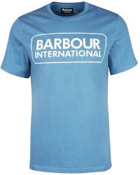 Barbour - Tops ,Blauw ,Katoen Mts 1180 T-Shirt - Lyst
