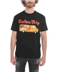 DSquared² - Tops ,Zwart ,Katoen Klassiek T-Shirt - Lyst