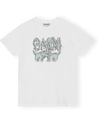Ganni - Love cats camiseta blanca - Lyst