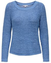 ONLY - Truien & Vesten ,Blauw ,Round-Neck Truien - Lyst