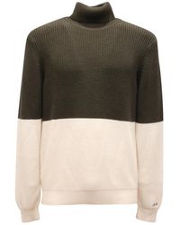 Sun 68 - Gestreifter Wollrollkragenpullover - Lyst