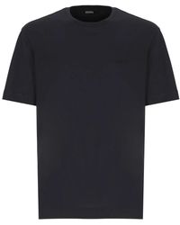 ZEGNA - Blaue crew neck t-shirts und polos - Lyst