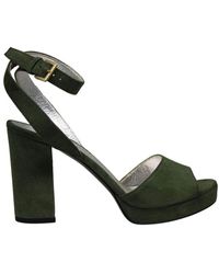 Ines De La Fressange Paris - Laura plateau-sandalette aus khakifarbenem wildleder - Lyst