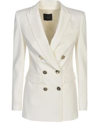 Pinko - Glorioso blazer bianco a doppio petto - Lyst