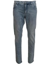 Dolce & Gabbana - Blaue waschung slim fit baumwoll-denim-jeans - Lyst